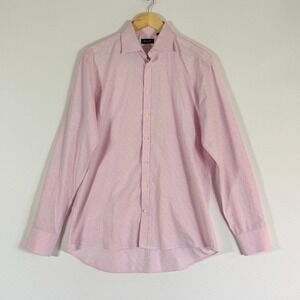 Sand Copenhagen 16 41 Button Down Shirt Pink Mens Textured Dobby Silk Blend